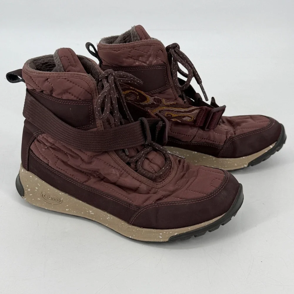 Chaco Women's JCH107470 Burgundy‎ Brown Quilted Winter Snow Boots Size 8